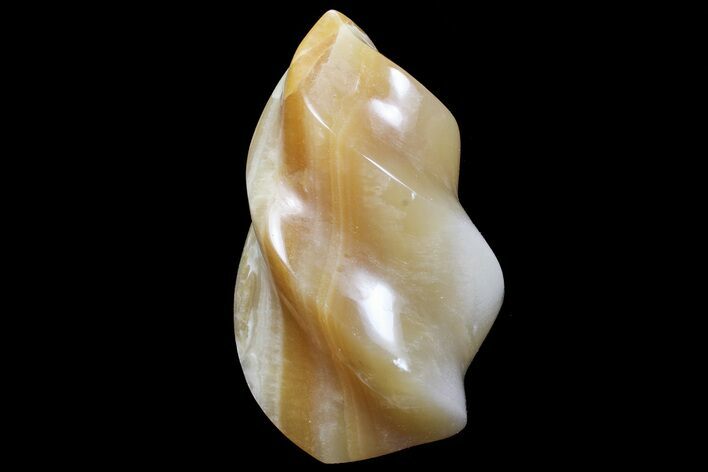 Brown, Polished Calcite Flame #74636